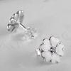 European Original 925 Sterling Silver Cute Sakura Flower Stud Earrings for Women Handmade Earring Sterling-silver-jewelry