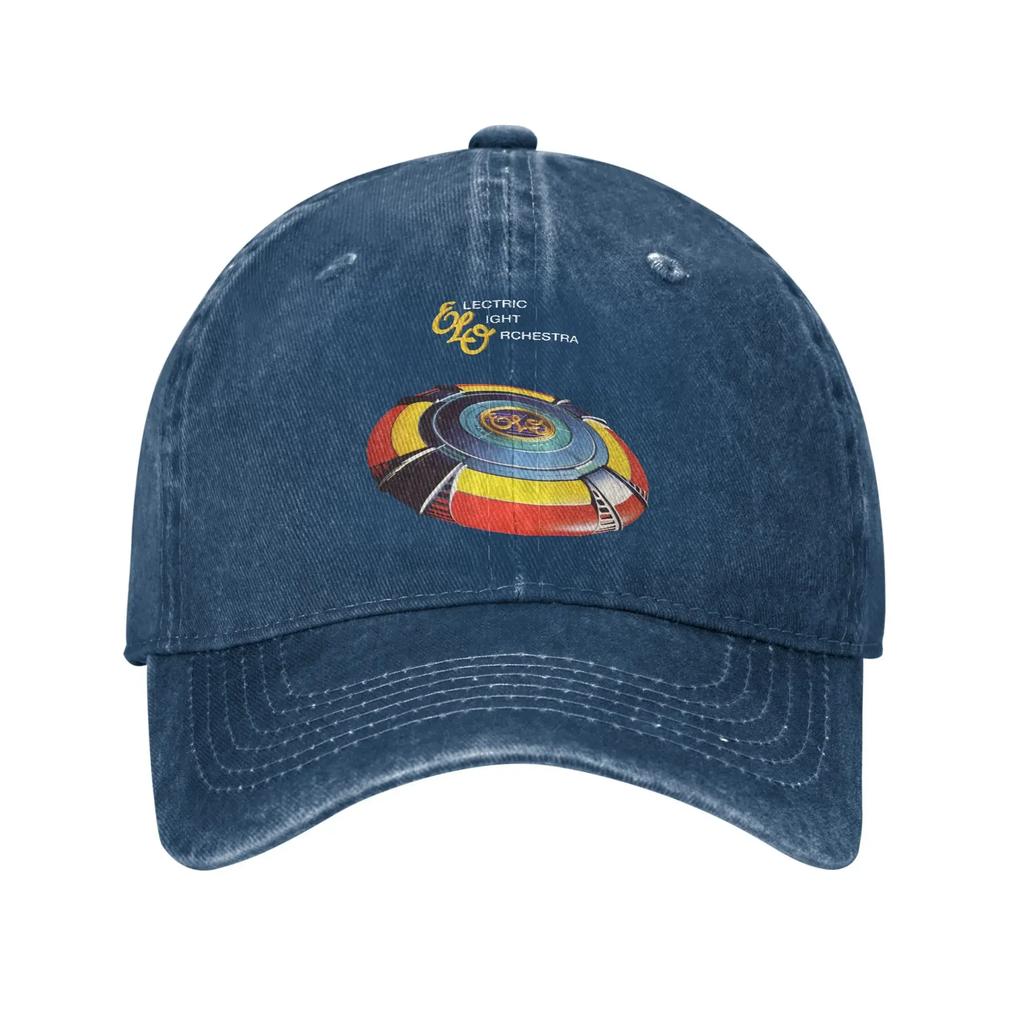 ELO Electric Light Orchestra Baseballkappen Vintage verwaschener Denim Band Tour Kopfbedeckung Unisex Outdoor Workouts Geschenk Hüte