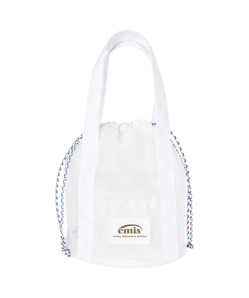Emis Mesh Bucket Bag-White