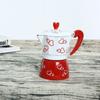 Octagonal Aluminum Mocha Pot Heart Pattern Coffee Maker Pot Household Espresso Coffee Kettle  Gift