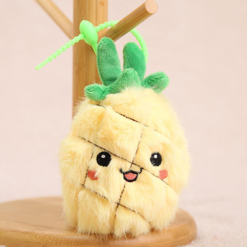 Plush Fruit Keychain With Smiley Face For Girls And Kids Cute Bag Charm Accessory