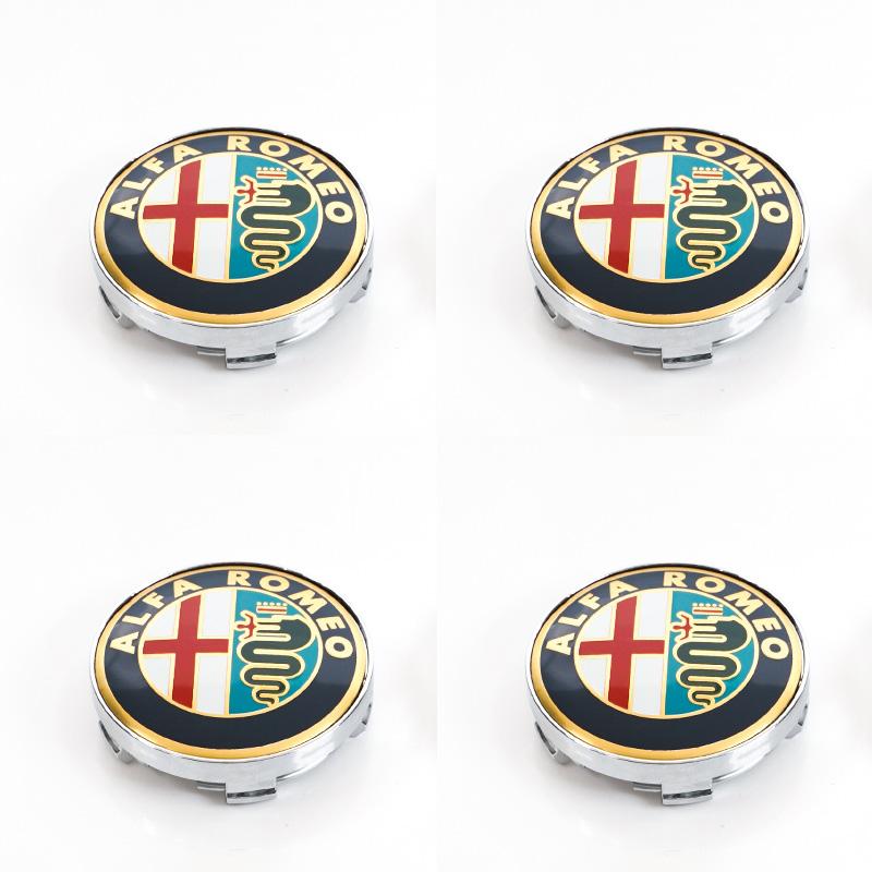 AJKRY1 4pcs 56mm Car Wheel Center Hub Cap Stickers For Alfa Romeo 4C 159 Spider Giulietta Giulia GT Tonale Mito Car Styling Accessories