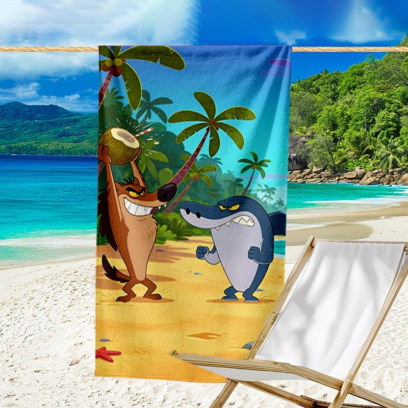 Ultra-Soft Beach Towel with Zig & Sharko Theme,Ideal for Pool - Camping, Diving - Perfect Travel Essential, Vibrant Beach Towel.