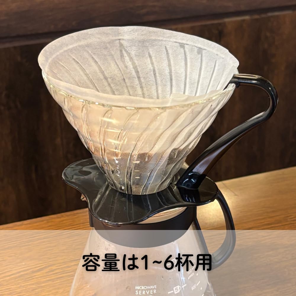 Hario V60 Glass Dripper Made In Heat-Resistant 03, 1-6 Cups, Black, Japan, VDGN-03-B