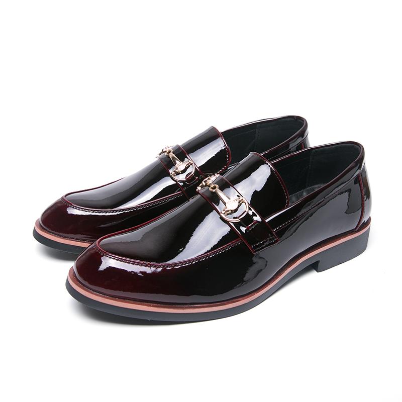 

Fashion Men s Slip On Leather Loafers Business Casual Dress Shoes for Men Pointed Toe Comfortable Office Formal Wedding Shoes 38 красный