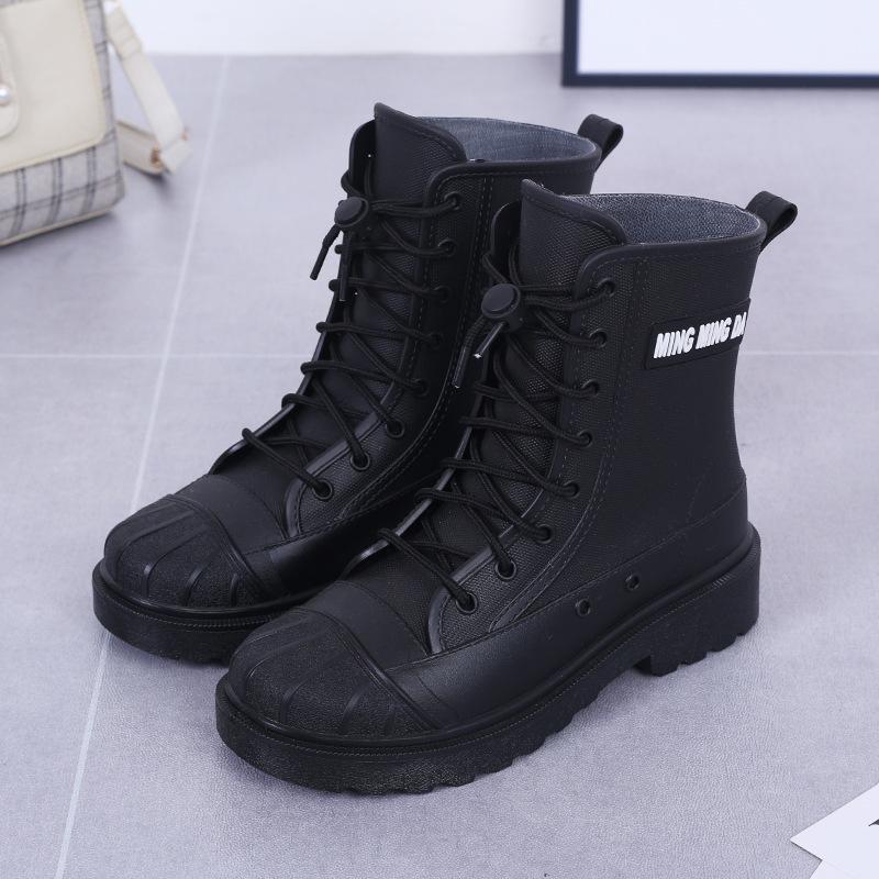 New women's jelly rain shoes, four-season fashion rain boots, non-slip and waterproof rubber shoes, and versatile medium tube water boots