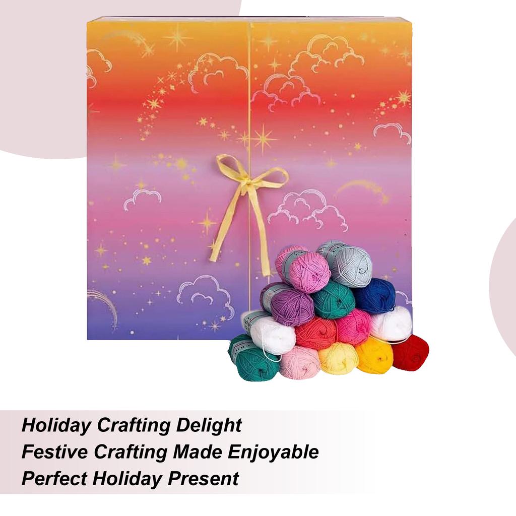 Christmas Yarn Advent DIY Crafting Set 25 Days Countdown Calendar Wool Yarn For Women Mothers Enthusiasts Winter Projects Daily