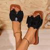 Shoes for Women 2025 New Women Slippers Cute Butterfly-knot Flats Slippers Casual Solid Color Sandals Beach Slides Women