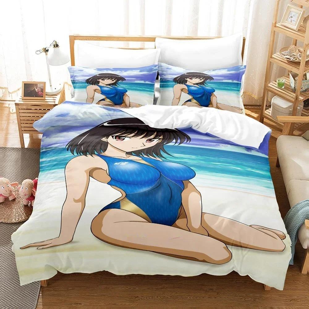 3D-Druck Anime Kawaii School Rumble Bettwäscheset Einzelbett Twin Full Queen King Size Bettset Erwachsener Kind Schlafzimmer Bettbezugsets