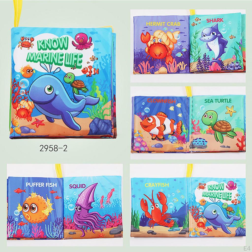 Cloth Books, Baby , Animals Crinkle Sensory Book Crib Toy for Early Development Learning Infants