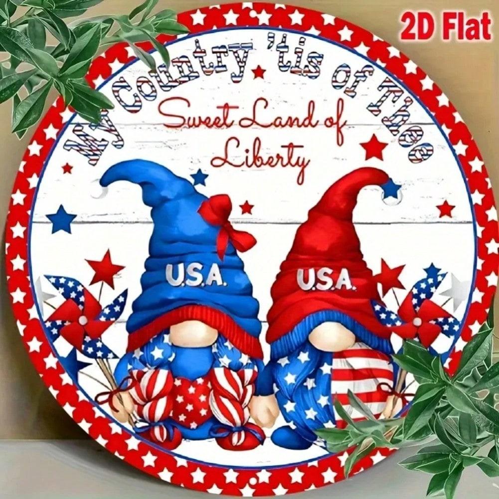 American Freedom Patriotic Metal Tin Sign Wall Decor July 4th Art Home Bar 20x20 разноцветный