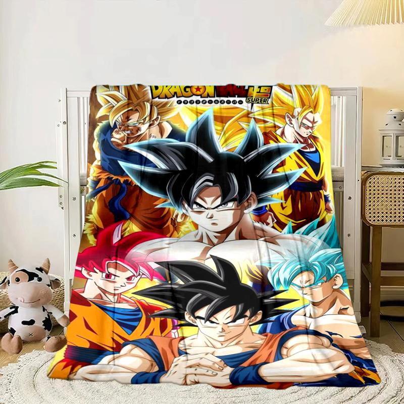 Goku Anime Blanket Flannel Blanket for bed, sofa, Camping, Hiking, Picnic Essentials, gift for family Fan gifts