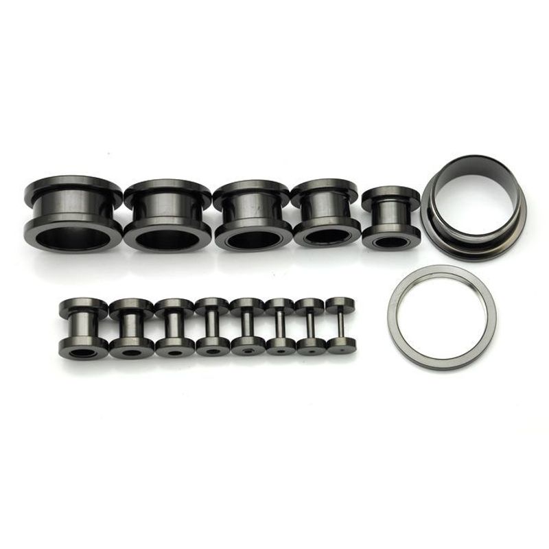 

Полый расширитель для уха из титановой стали для пирсинга тела с черным шкивом 8mm black [single price]