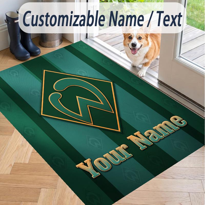 Custom Text Printed Rug Werder Bremen FC Non Slip Floor Carpet For Home Room Decor