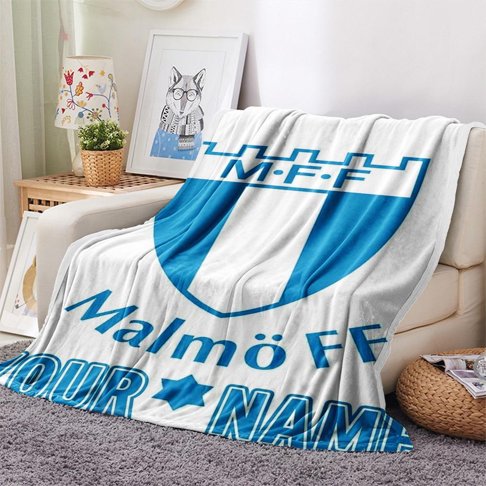 1PC Custom Name Malmo FF Patterned Flannel Blanket Suitable For All Seasons for Home Decor Warmth and Comfort Gifts Holiday Present