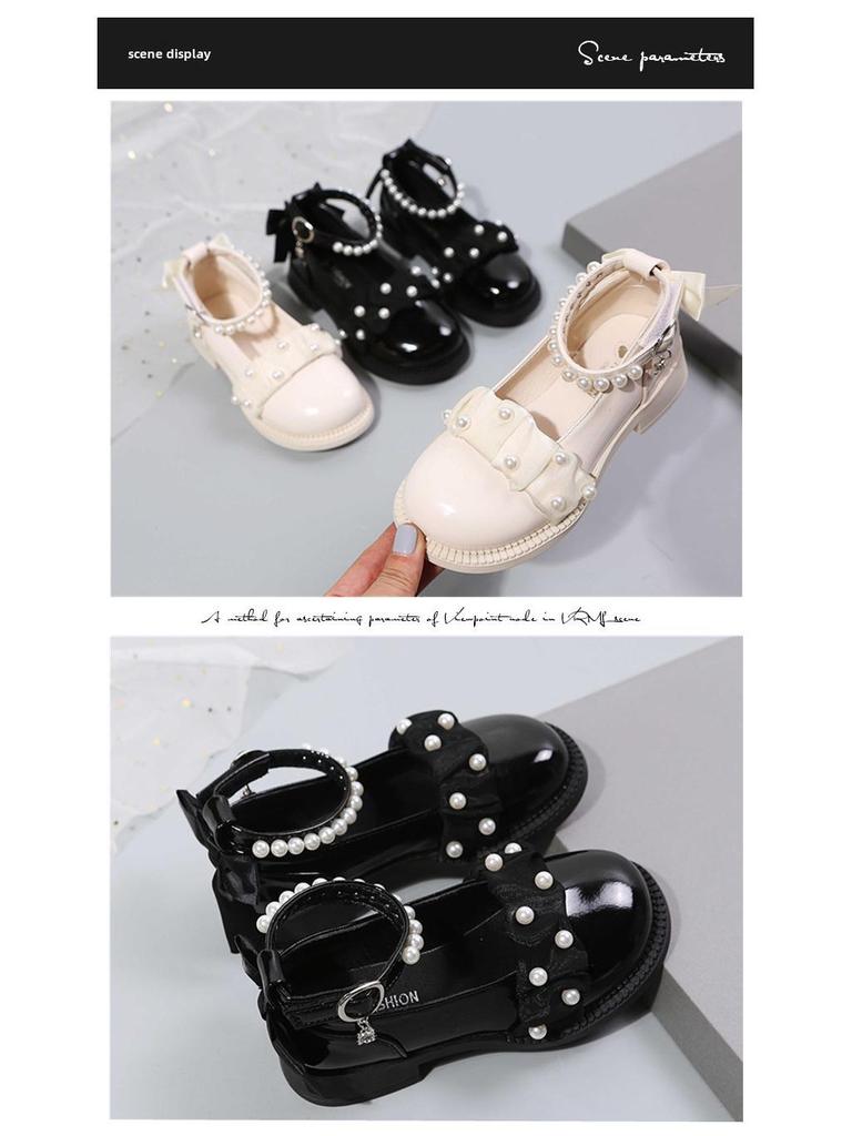 2025 New Korean-Style Girls' Leather Princess Shoes for Spring and Autumn - Soft Sole for Primary School Students