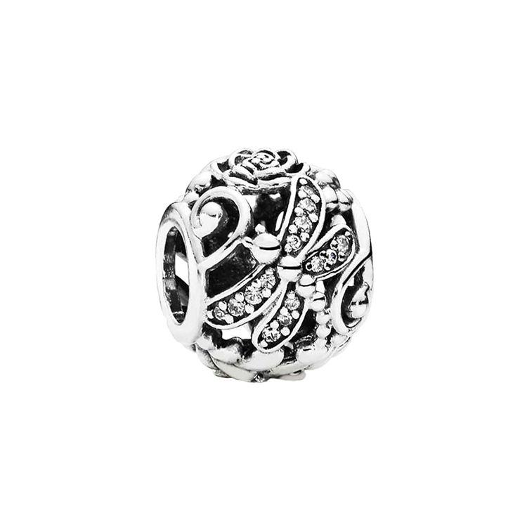 Pandora Shining Dragonfly Hollow Charm Unisex Charm Silver 791733CZ Silver