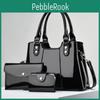 Conjunto de Bolsa Feminina Elegante com Aberturas de Zíper da Moda e Múltiplas Divisórias para Organização