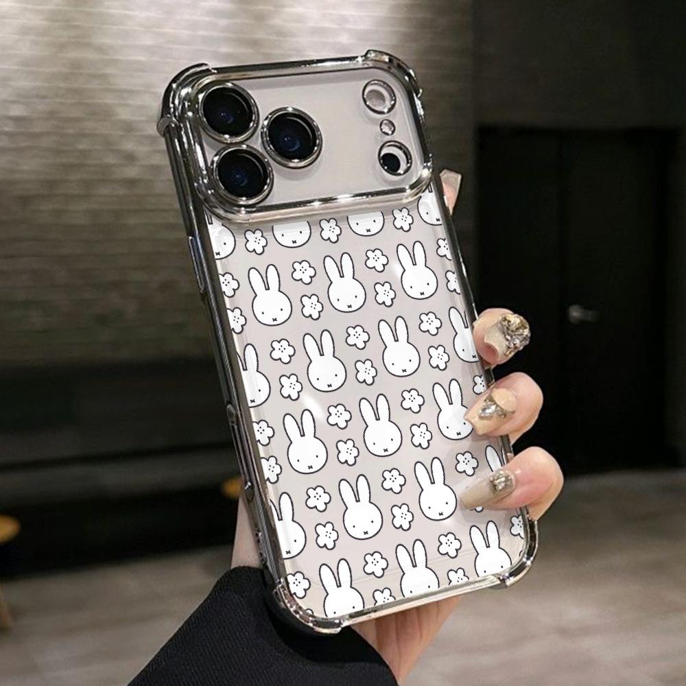 

White Rabbit M-MiffIes Phone Case for Samsung Galaxy S26 S25 S24 S23 S22 S21 S20 FE Ultra Plus 5G Anti-drop Transparent Cover Galaxy S25+