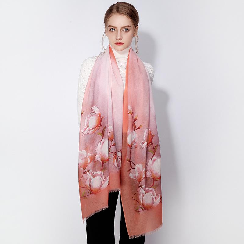 Winter Wool Scarf Women's Long Thermal Scarf Shawl Dual-purpose