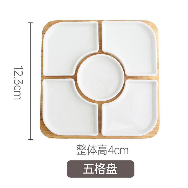 Ceramic Snack Platter Fruit Plate Dried Fruit Plate Snack Plates Candy Bowl Dessert Plates Dim Sum Dish Refreshments Tray