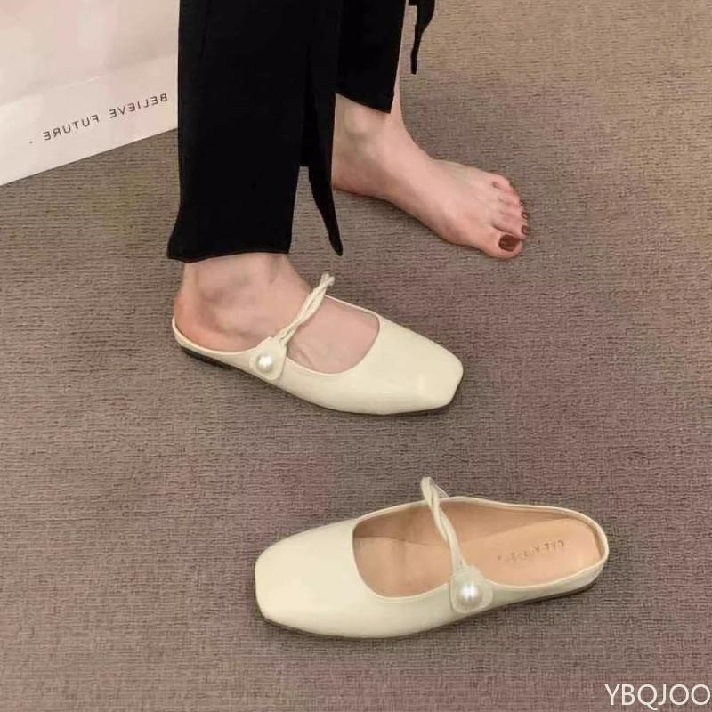 Modische Damen-Slipper im französischen Stil mit neuer flacher Ferse, geeignet zum Tragen mit flachem Boden, luxuriöser Stil