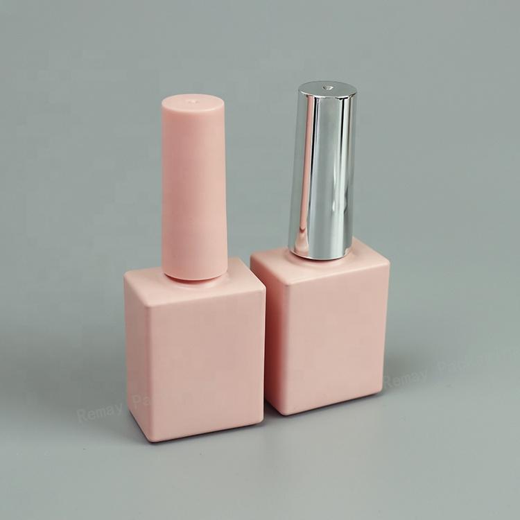 10ml square White and Black Luxury Bulk Gel Uv Nail Polish Bottle pink Nail Polish Glass Bottle with Brush