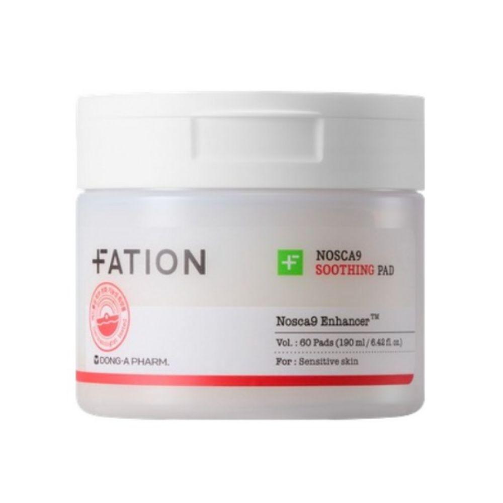 FATION Nosca9 Trouble Skin Pad 60 Sheets (190ml) - Low Irritation Calming Toner Pad for Acne-Prone Skin