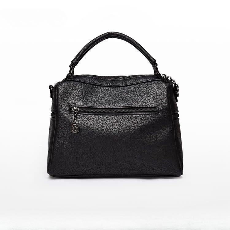Soft leather multi-compartment crossbody bag women's shoulder bag
