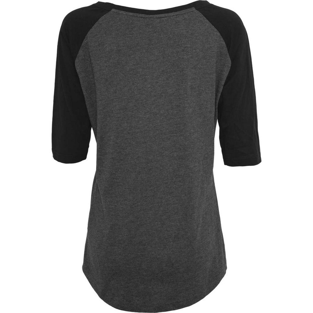 Build Your Brand Womens/Ladies Contrast Polycotton Raglan 3/4 Sleeve T-Shirt
