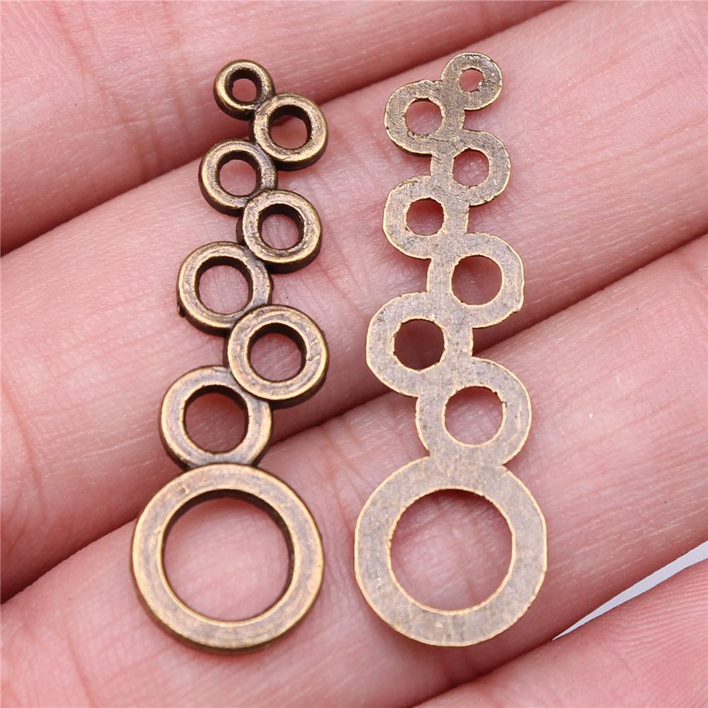 10pcs Round Circle Tibetan Bronze Silver Color Pendants Antique Jewelry Making DIY Handmade Craft Charms For Jewelry Making