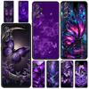 Lila Schmetterling Handyhülle für Samsung Galaxy A55 A35 A15 A14 A13 A25 A54 A51 A71 A72 A73 A32 A52 A41 5G Weiche TPU Hülle Tasche