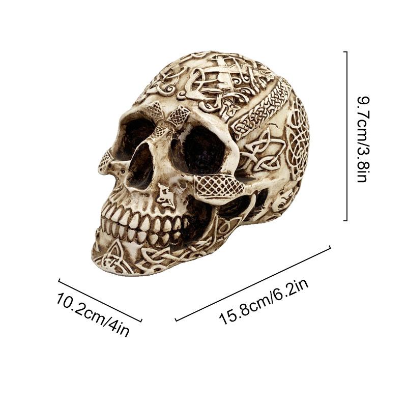 Cadılar Bayramı Dekorasyonu Kurukafa Başları Figür Retro Gotik Korku Kurukafa Heykelleri Reçine El Sanatları Bahçe Heykelleri Ev Masaüstü Süsü