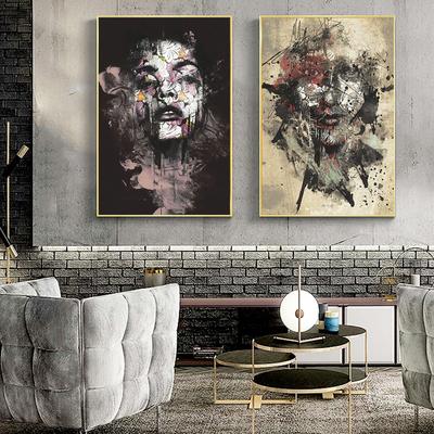 Abstrakte weibliche Figur Blumen Porträt Poster moderne Frauen Straße Graffiti Kunst Leinwand Malerei Wand Bilder Home Wohnzimmer Dekor Cuadros