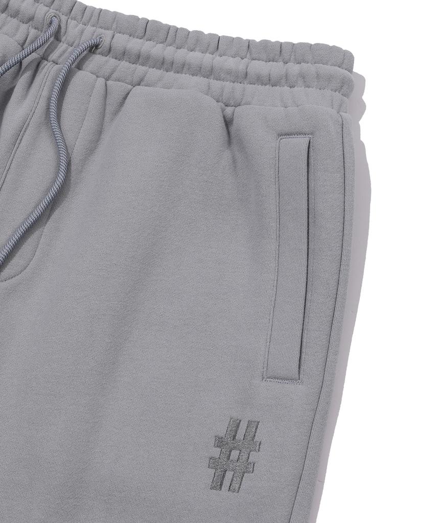 BEENTRILL Essential Hashtag Logo Brushed Sweatpants (Light Grey)
