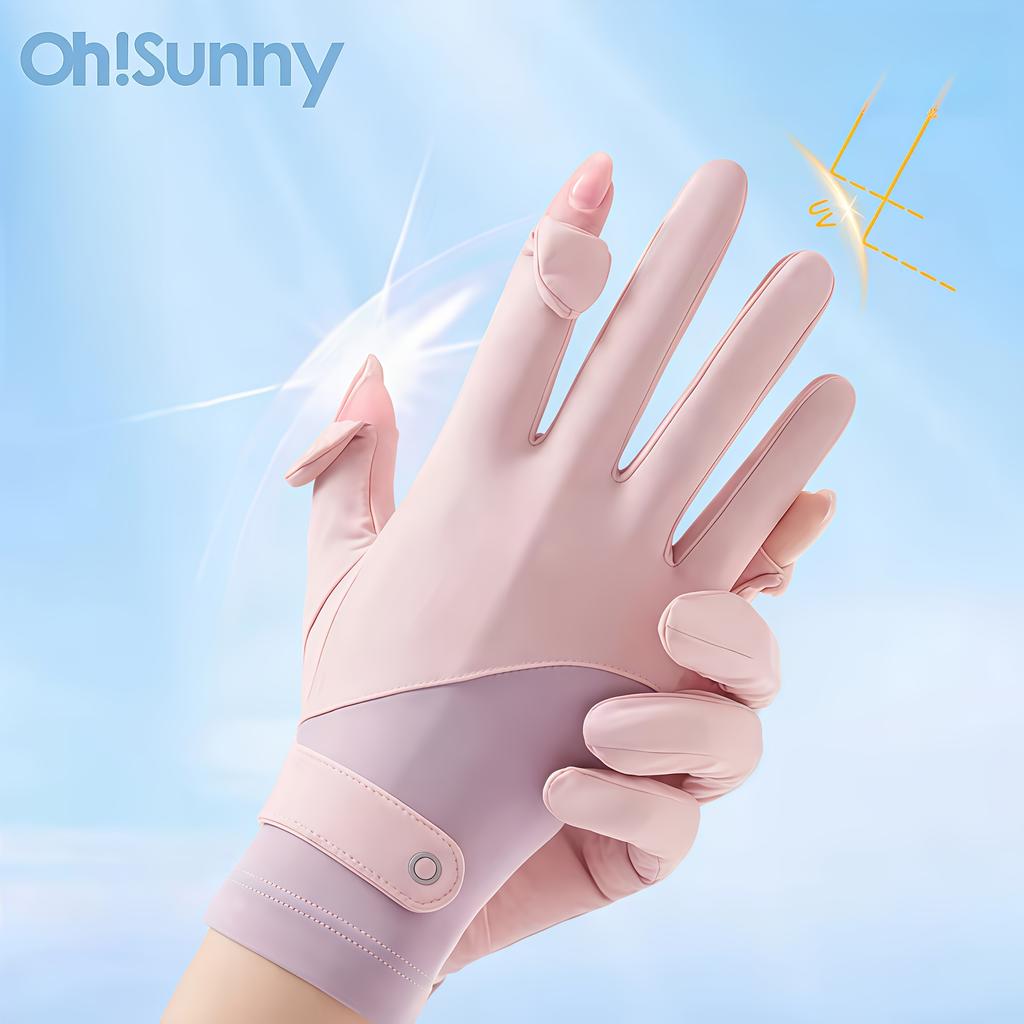 Sun Protection Gloves For Women Breathable Sunscreen Ice Silk Gloves Colorful Elegance Thin Design Outdoor Cycling Sports Gloves