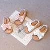 Girls' Shoes 2025 Summer New Bow Girls' Sandals Fashion Princess Shoe Comfortable Children's Shoe Allmatch Flat Student Shoes