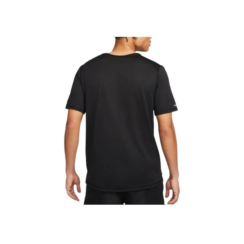Nike Dri-Fit Miler D.Y.E. Letter Logo Sports Crew Neck Short Sleeve T-Shirt Men Tops Black DQ4735-010