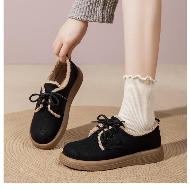 2025 Winter Shoes Women Flat Cotton Shoes Non-slip Brand Ladies Warm Plush Shoes Soft Casual Plus Size 41