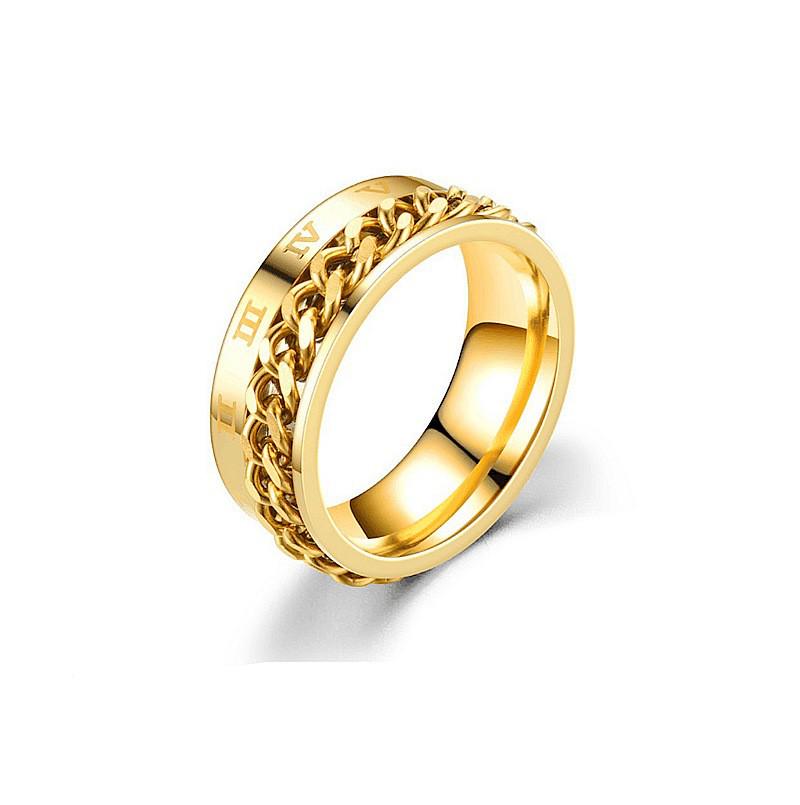 Bague Chaîne Rotative en Acier Titane pour Homme - Tendance, Style Individuel, Bijou de Mode Européen et Américain.