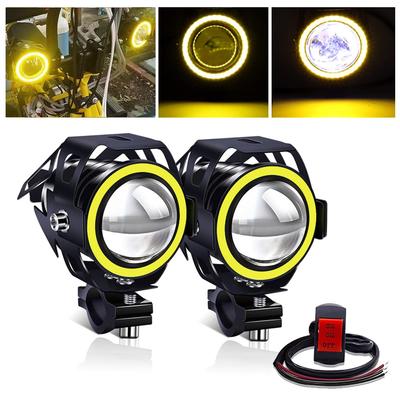 X-STYLE U7 Motocyklové mlhové světlo, LED, 2 barvy, 2 režimy, Bílé + Žluté Squid