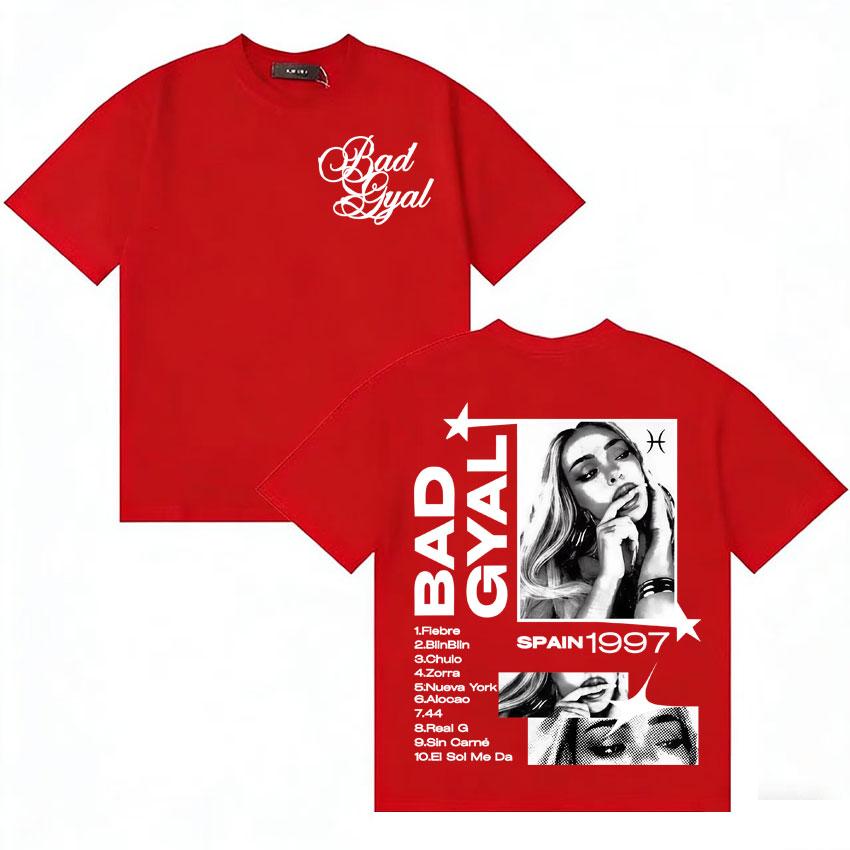 

Singer Bad Gyal High Quality T Shirts Unisexs Womens Fashion Crewneck Cotton Short Sleeve Tshirt Hot Sale Vintage Comfort T Shirt S