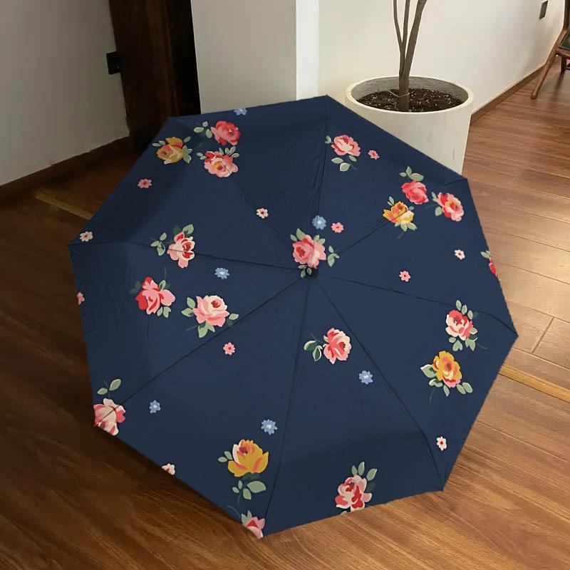 

1pc Floral fabric Automatic Umbrella Durable Iron Frame & Plastic Handle, Gift for Men & Women, Sturdy Construction yy250905205