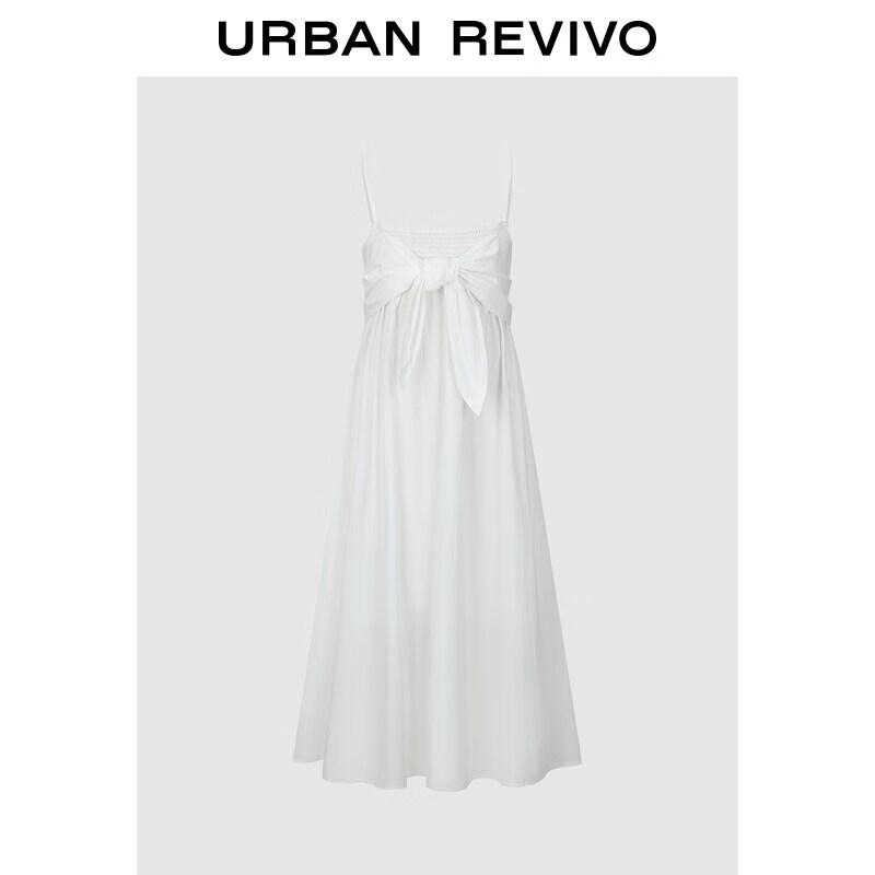 UR2026 Women s Shirred Cami Dress with Bow Tie-Straps XS
