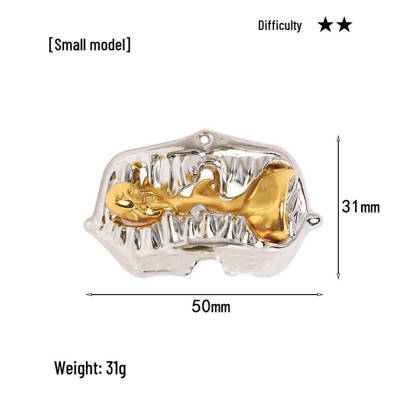 Intelligence Puzzle Zinc Alloy Disentanglement Rings - Unlock Nine Linked Rings Kongming Luban Lock Educational Toy