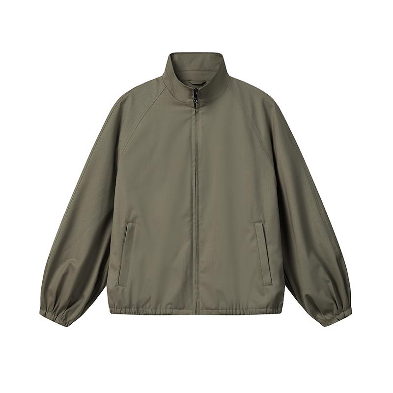 FILA Milano Series Fashion Simple Classic Casual Versatile Comfortable Relaxed Workwear Loose Solid Color Woven Zip Long Sleeve Jacket F11M625739F-LK