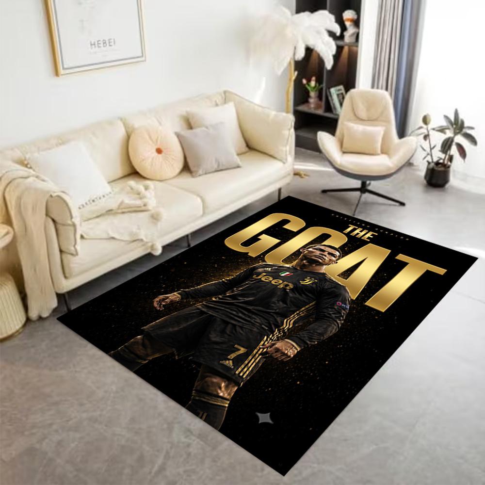 Ronaldo's Legacy Fußball Teppich Design für Spielzimmer Flur Spielzimmer Arbeitszimmer Rutschfester Teppich Anime Büro Dekor