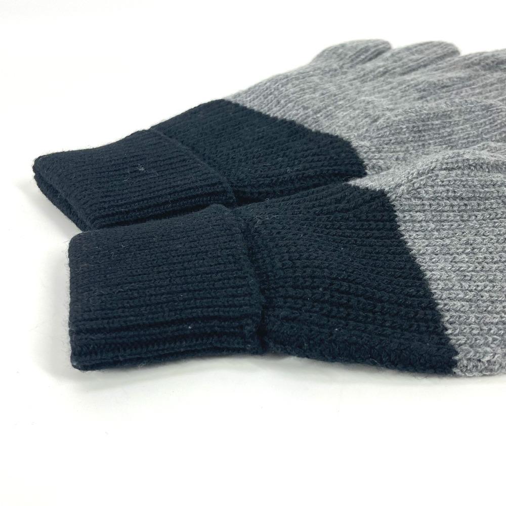 Dior 213MG01AT481 Logo CD Bicolor Accessories Gloves Wool Black/gray