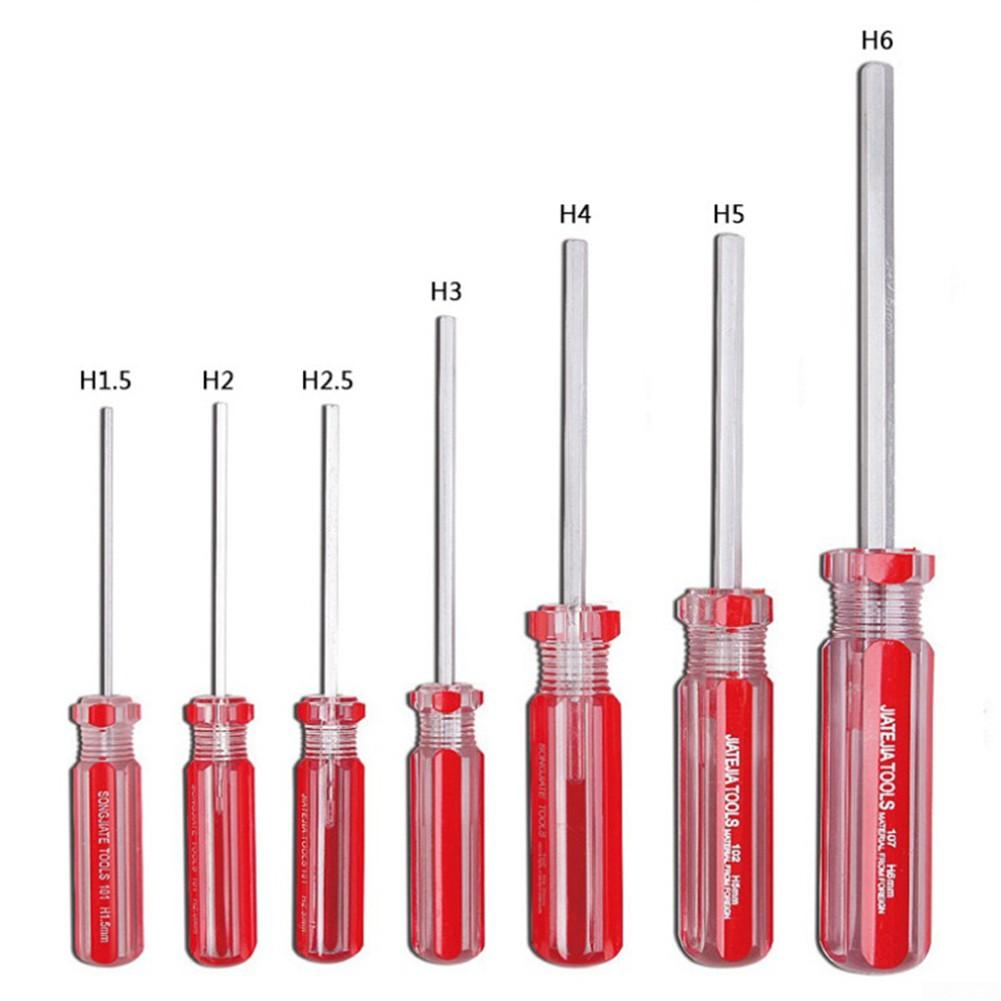 Models Hexagon Screwdriver Silver+Red Single Flat Head Hex Toys