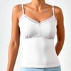 Lace-trimmed V-neck halter top Comfortable, sweet and sexy women's blouse